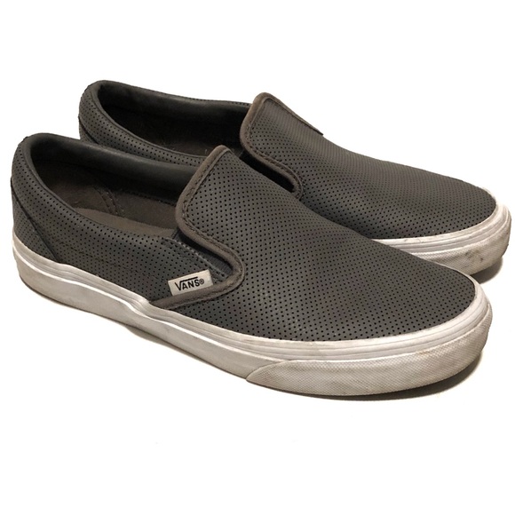 Vans Shoes - Vans Classic Slip On Perforated Leather Skate Shoes